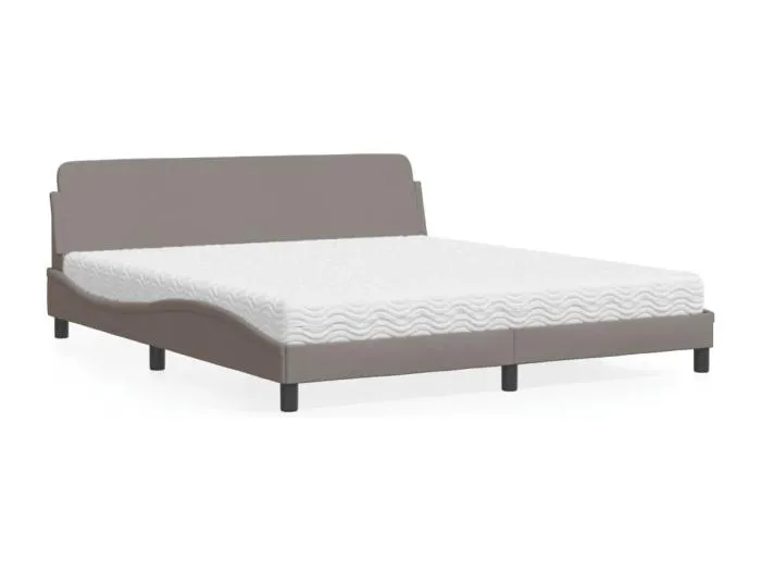 Bett mit Matratze "Dover" Taupe 180x200 cm Stoff