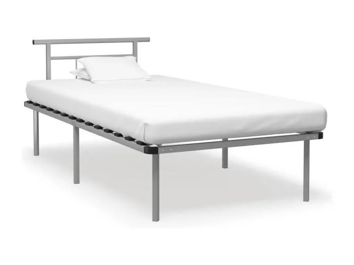 Bettgestell Grau Metall 100x200 cm