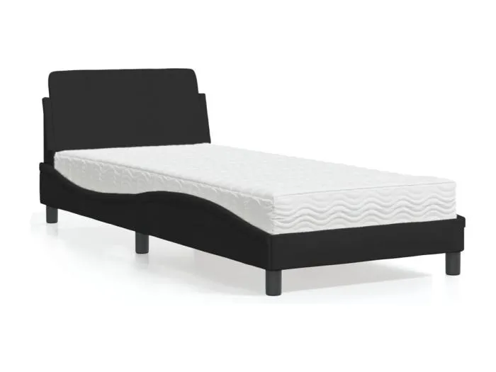 Bett mit Matratze "Dover" Schwarz 90x190 cm Stoff