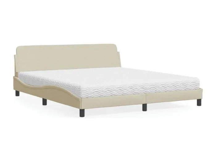 Bett mit Matratze "Dover" Creme 180x200 cm Stoff
