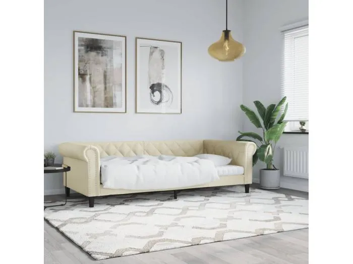 Tagesbett Creme 80x200 cm Kunstleder