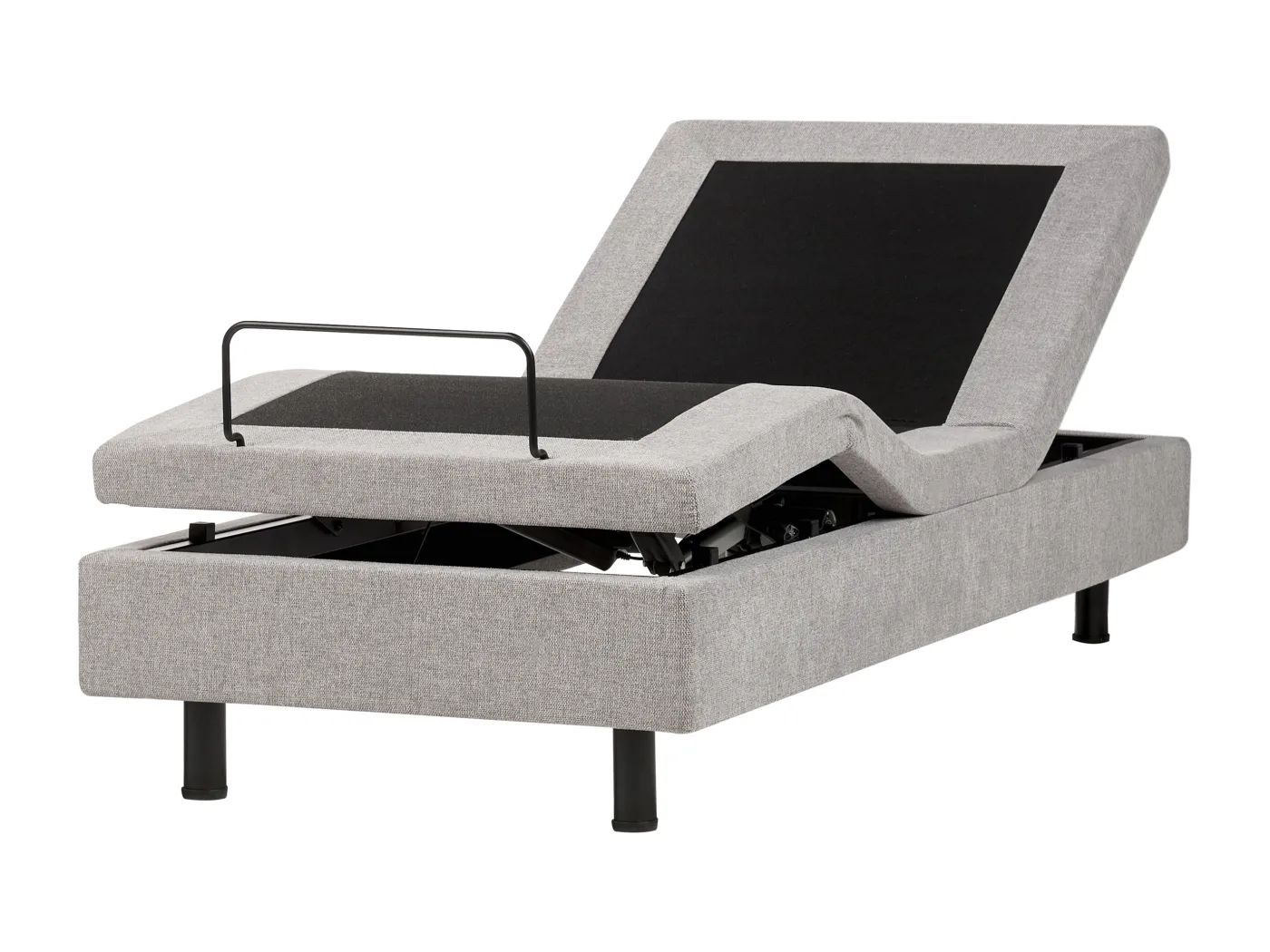 Verstellbares Bett ohne Kopfteil Stoff DUKE II 80 x 200 cm Hellgrau