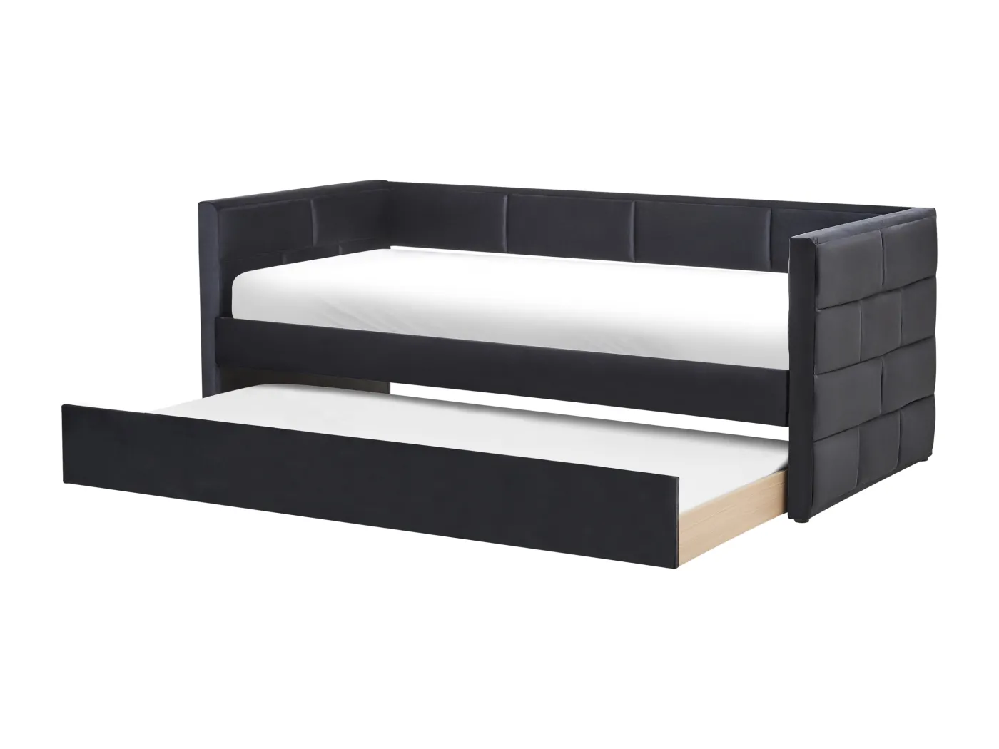 Ausziehbett Samtstoff CHAVONNE 90 x 200 cm Schwarz