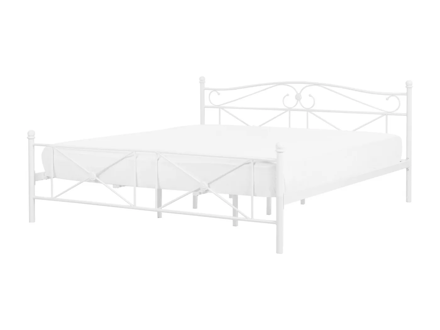 Zeitlos schönes Metallbett in schlichtem Design 180 x 200 cm weiß Rodez