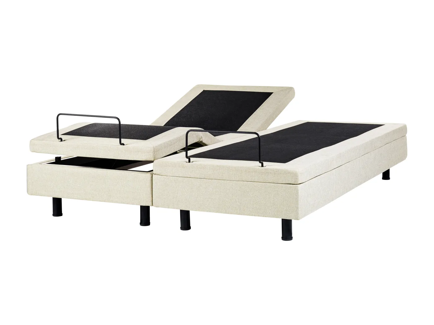 Verstellbares Bett ohne Kopfteil Stoff DUKE II 180 x 200 cm Beige