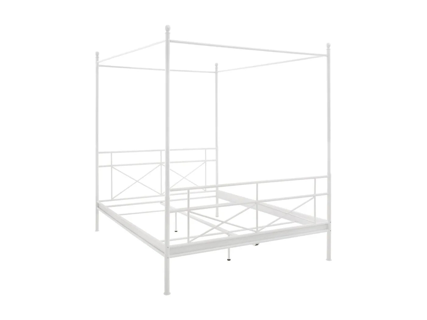 Thora | Himmelbett 140 cm aus weißem Metall