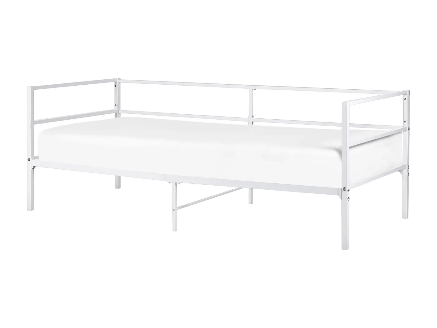 Tagesbett Metall weiß 90x200 cm Metallbett Einzelbett Industrie-Design Battut