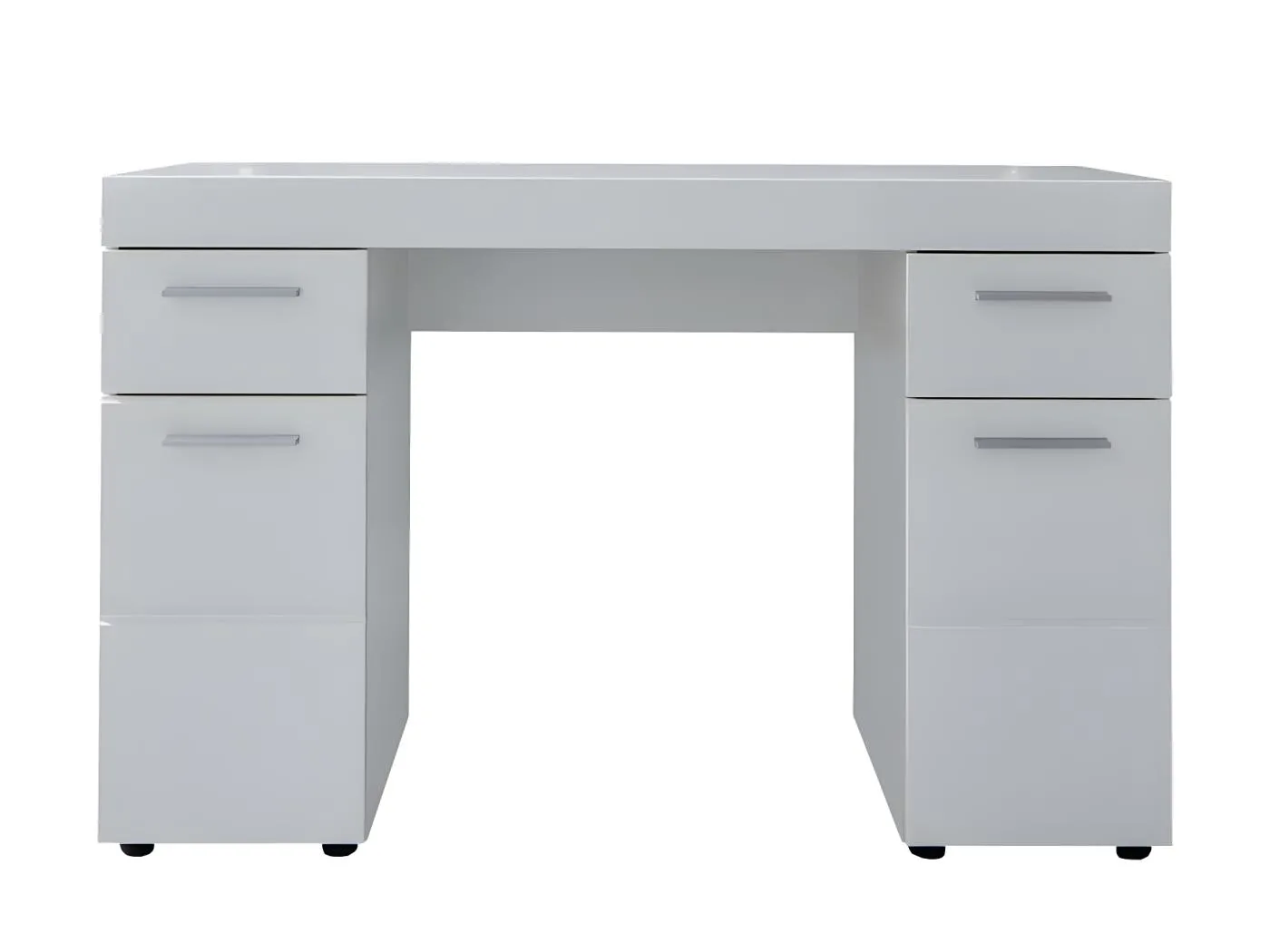 Amanda Schreibtisch 2 Türen, 2 Schubladen weiß Hochglanz.