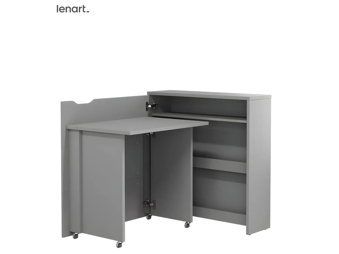 Lenart Ausziehbarer Schreibtisch mit Stauraum WORK CONCEPT SLIM CW02 L Links 90 cm Grau