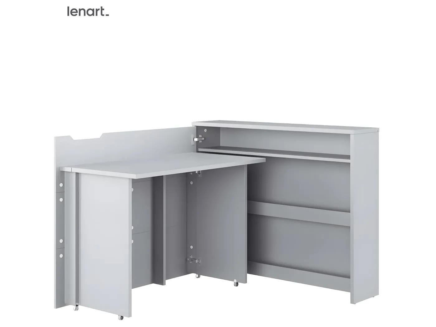 Lenart Ausziehbarer Schreibtisch mit Stauraum WORK CONCEPT CW01 L Links 115 cm Grau