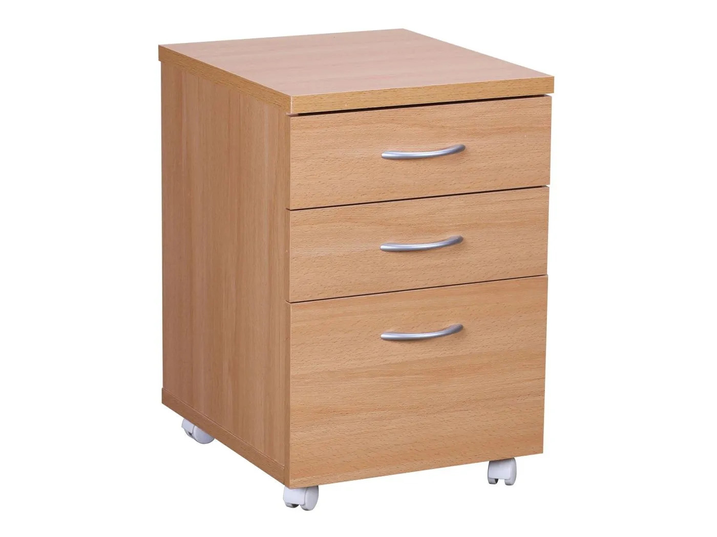 Rollcontainer Rollwagen Rollschrank Büro Container Schubladen Schrank Buche