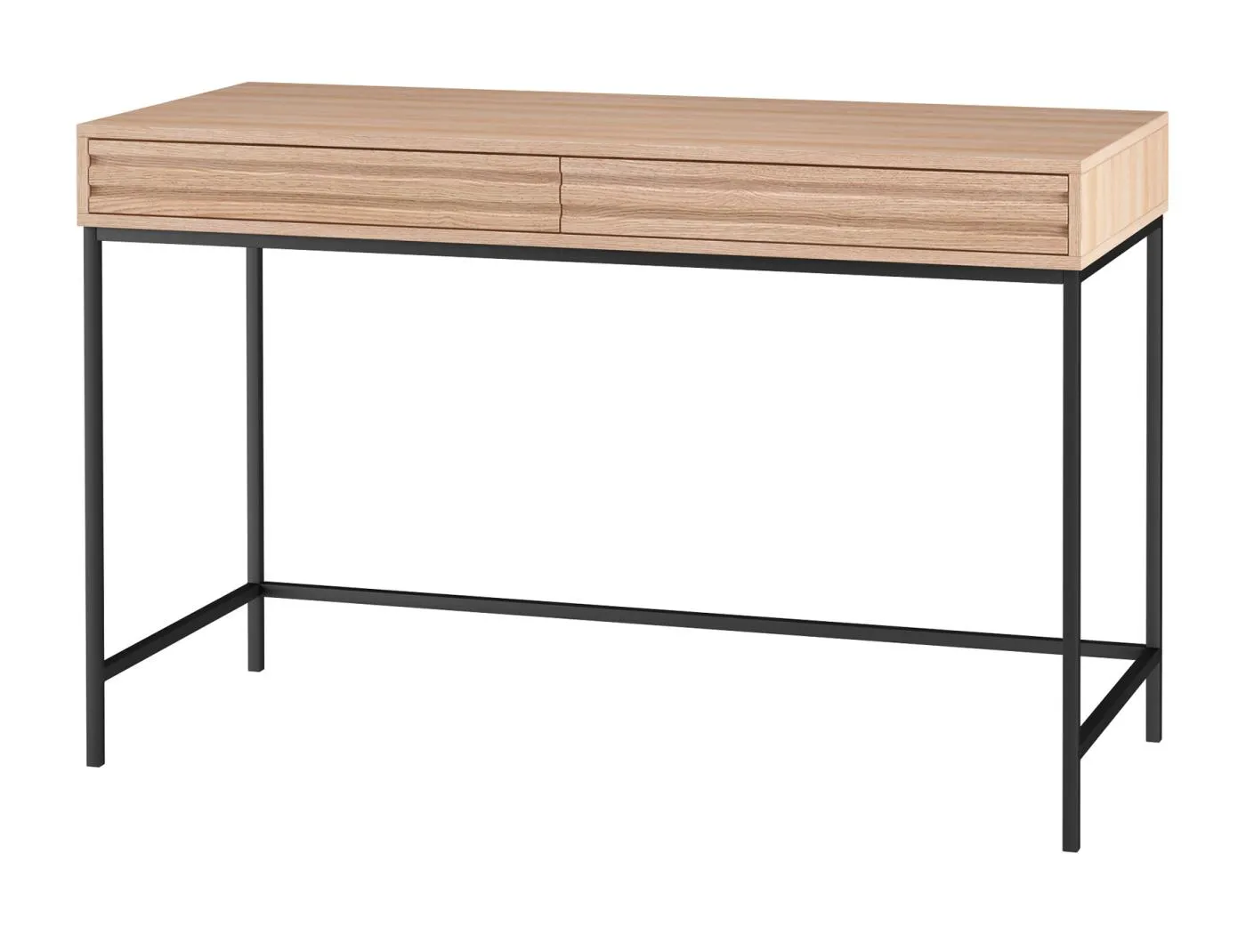 Schreibtisch mit 2 Schubladen aus Spanplatten-Eiche