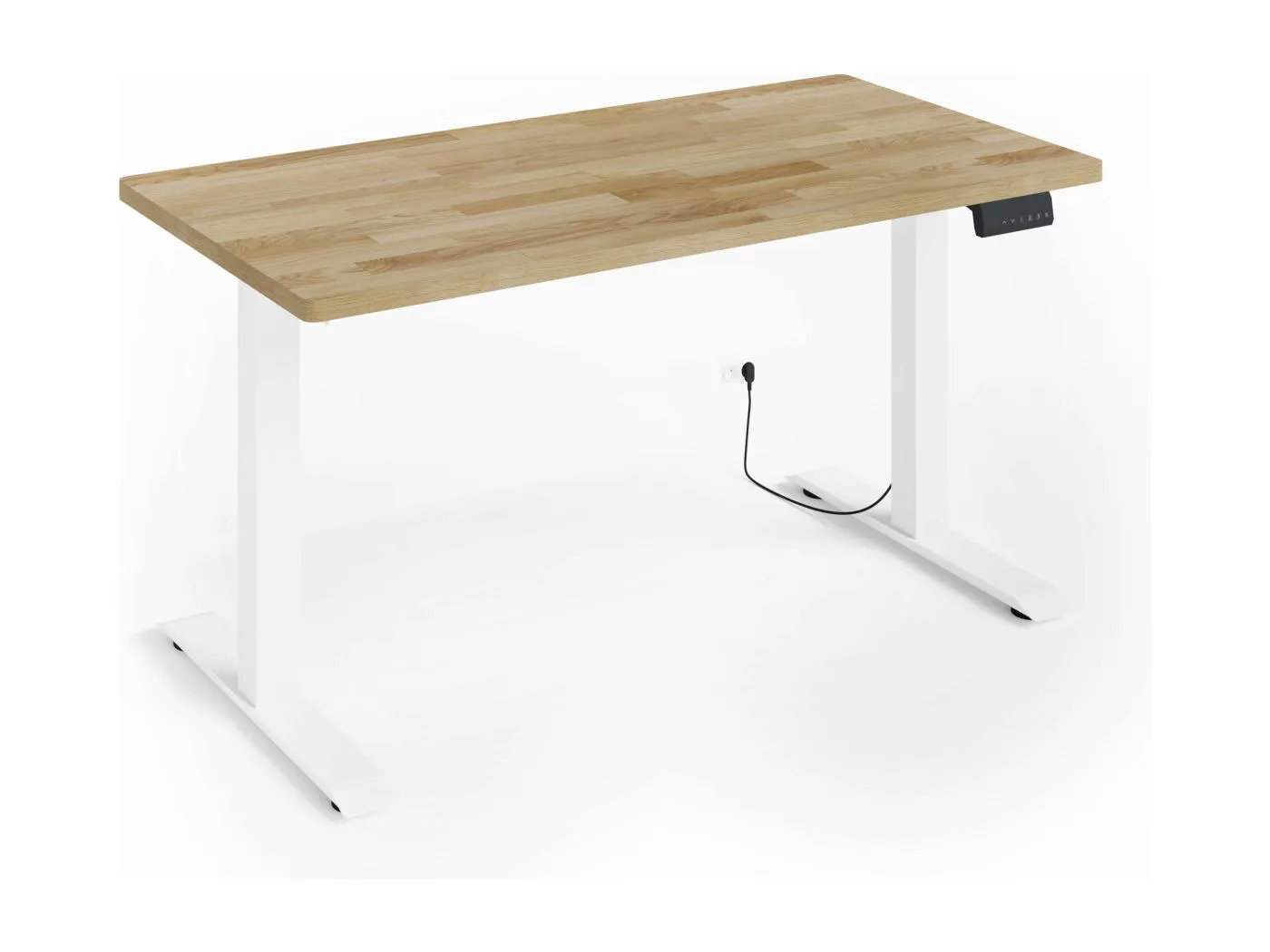 Höhenverstellbarer Schreibtisch BIM Natural Desk Eichenfurnier 140x70x3 white/Eiche