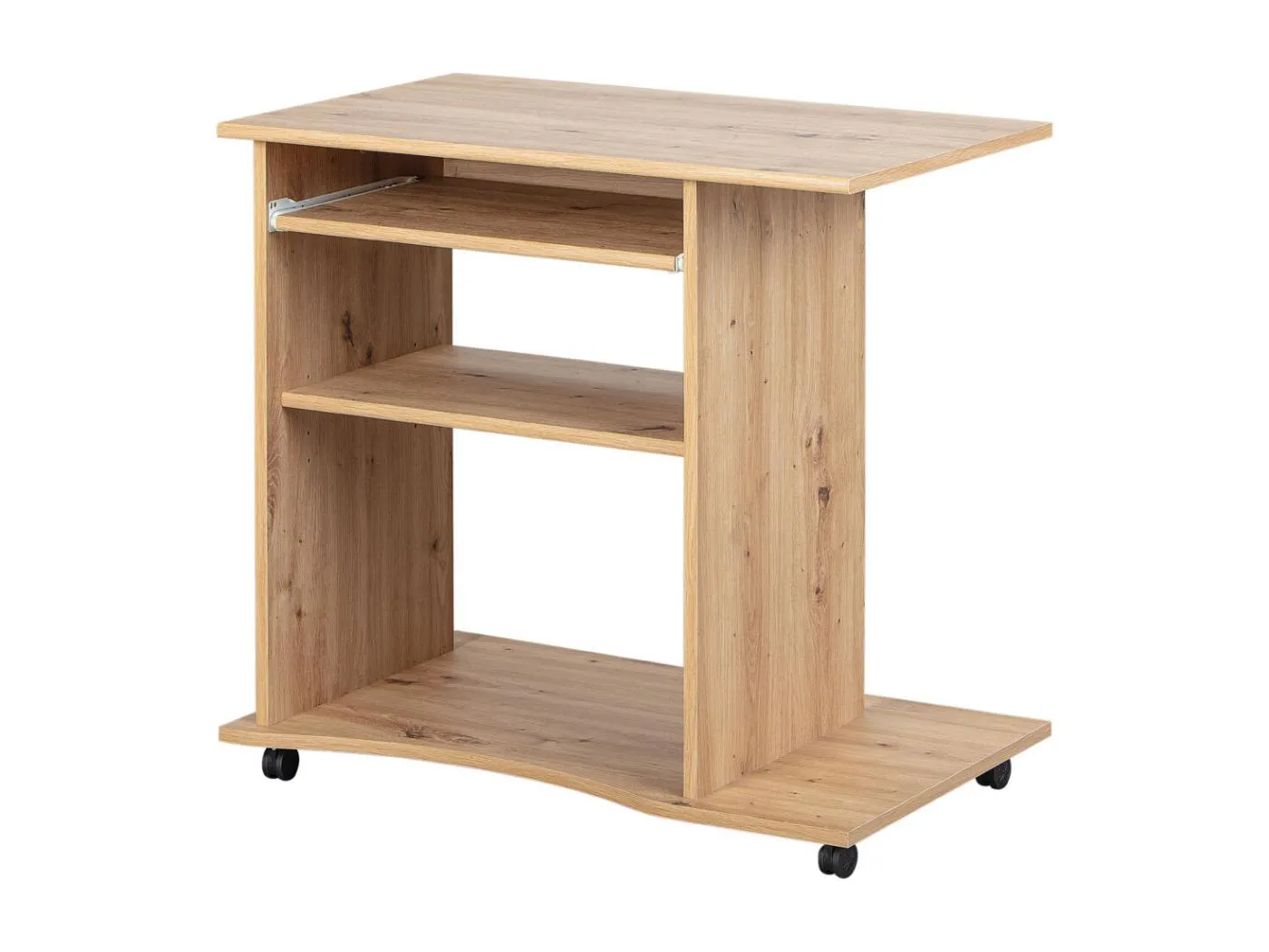 Addu Schreibtisch 1 Tastaturauszug, 4 Rollen, 1 Ablagefach Eiche Artisan Dekor.