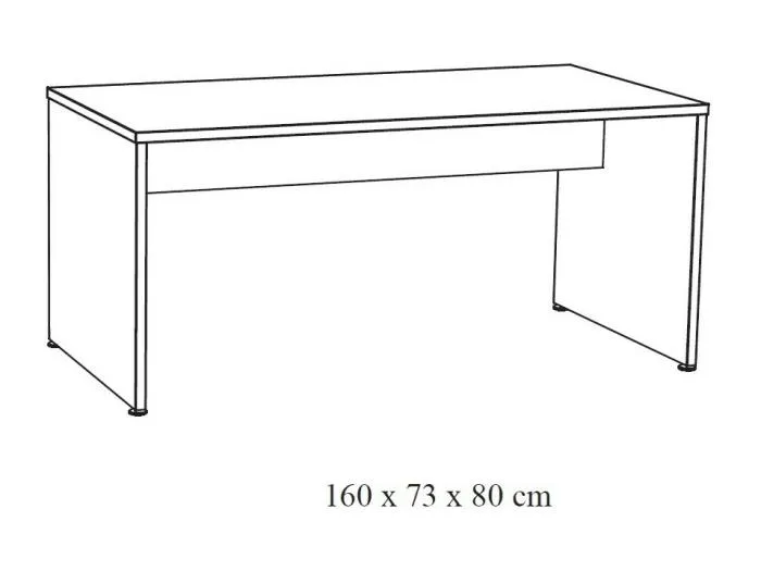 Professioneller Schreibtisch 160cm in roher Eichenoptik, Kollektion YUKON.