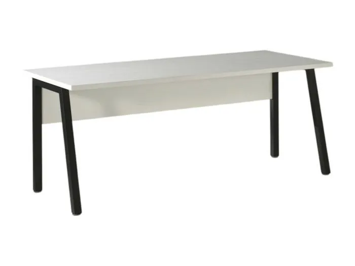 Professioneller Schreibtisch 150 cm – Kollektion SOON – Farben Mattweiß und Schwarz