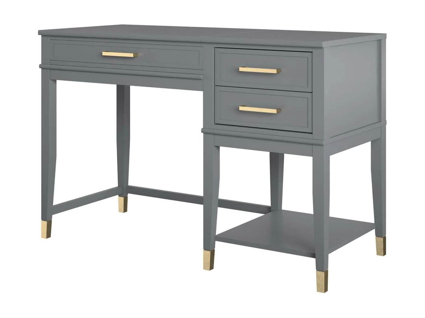 Westerleigh | Schreibtisch mit Lifttop aus MDF Graphitgrau