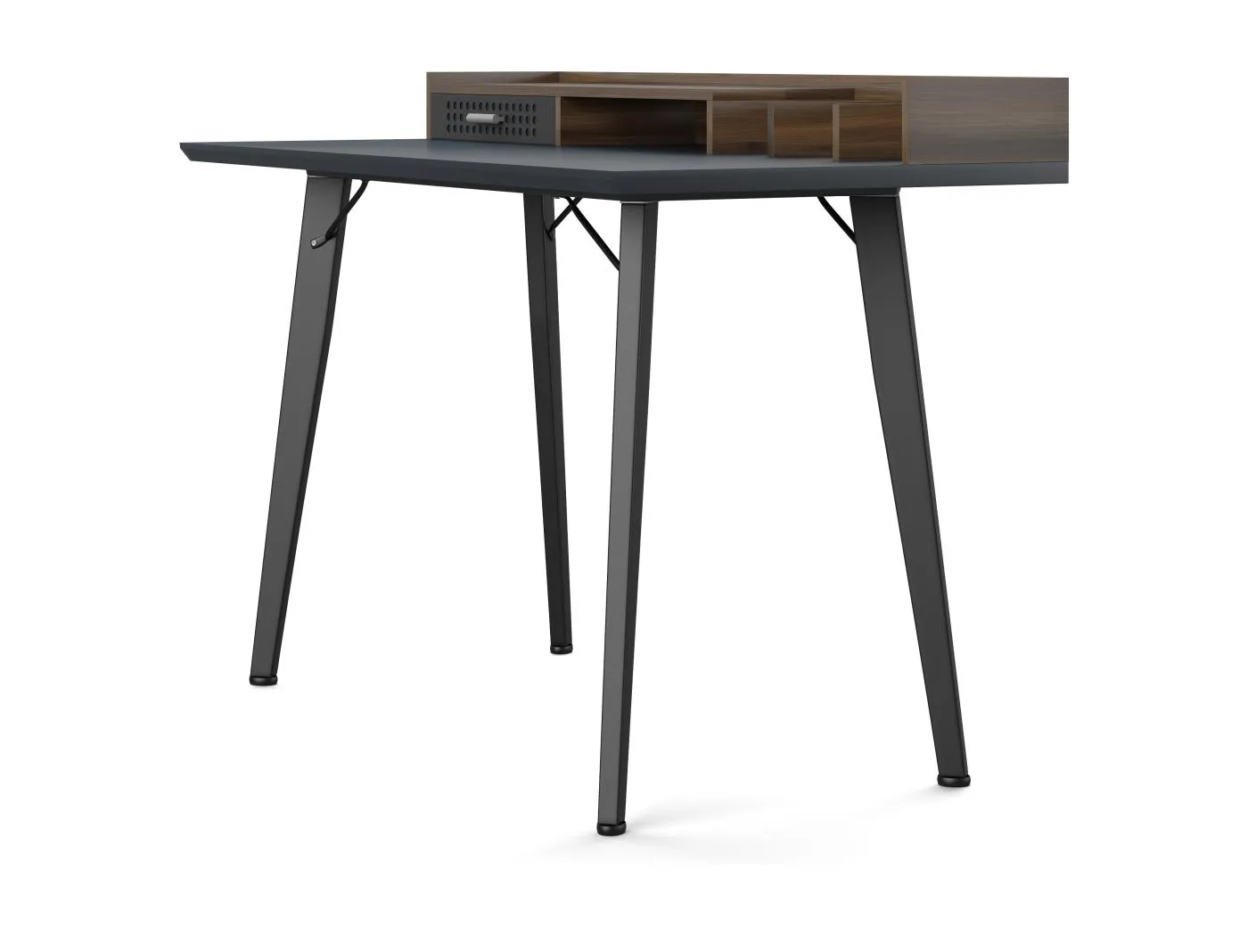 Memphis | Schreibtisch mit 1 Schublade in Holzoptik Grau