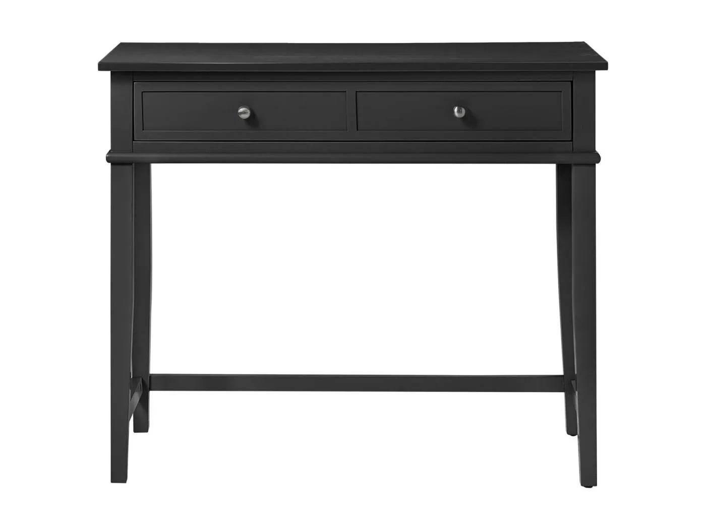 Schreibtisch mit 2 Schubladen aus MDF schwarz