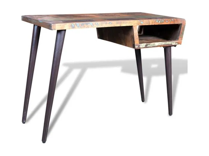 Schreibtisch Altholz mit Eisenbeinen