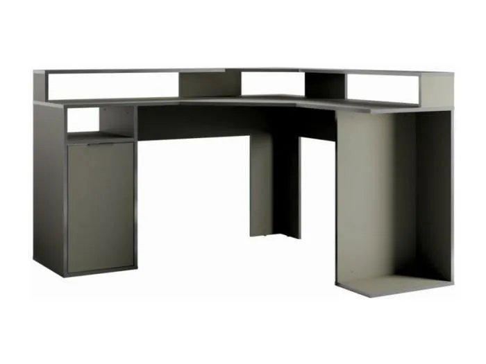 Eckschreibtisch GRAPHIX mit 1 Tür - 139 cm - Graphitgrau - Kollektion GRAPHIX