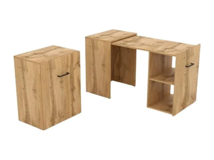 Klappbarer Schreibtisch für kleine Räume, Serie FLIP, Farbe Kiefer.