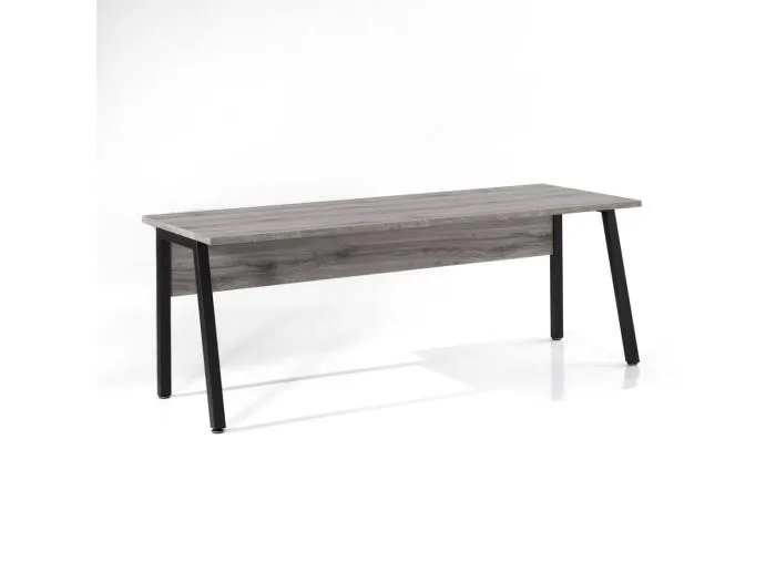 Professioneller Schreibtisch, 180cm, in Grau-Eiche Sherman und Schwarz - Kollektion SOON