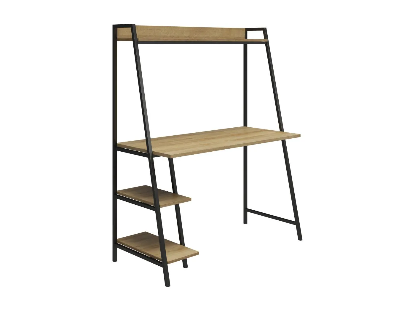 Ladder Desk Natur und Schwarzes Metall