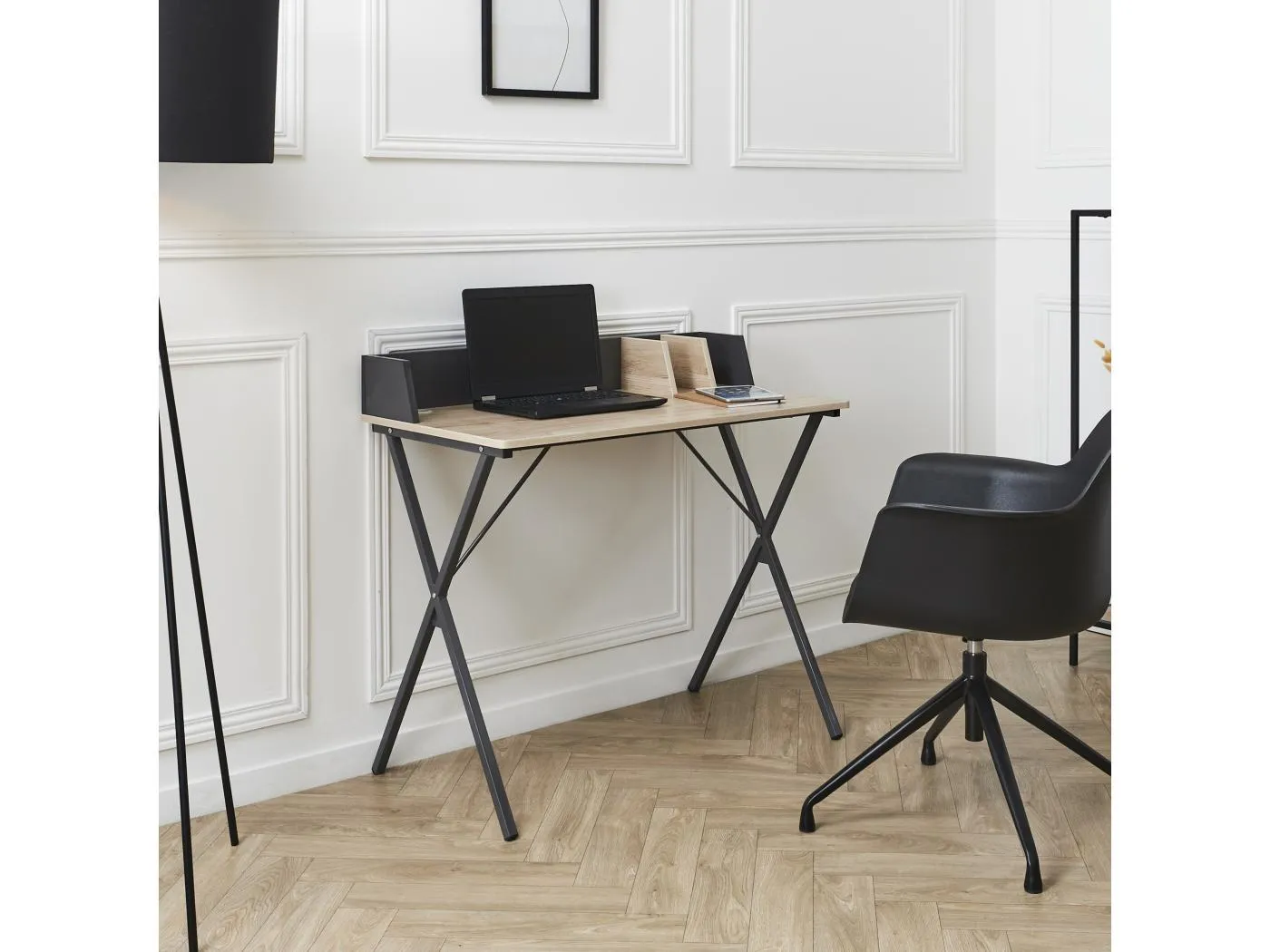 Schreibtisch aus Holz und Metall "Brice"