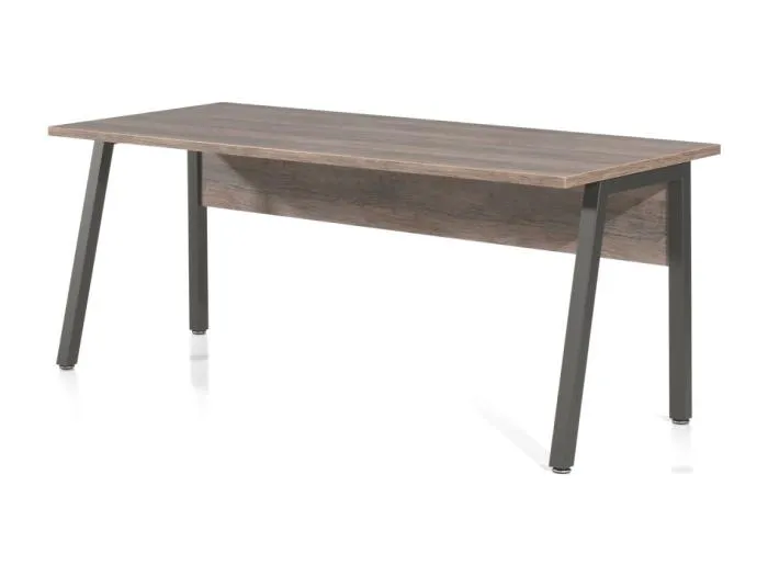 Professioneller Schreibtisch 180 cm in Alt-Eichenfarbe und Schwarz, Kollektion SOON.