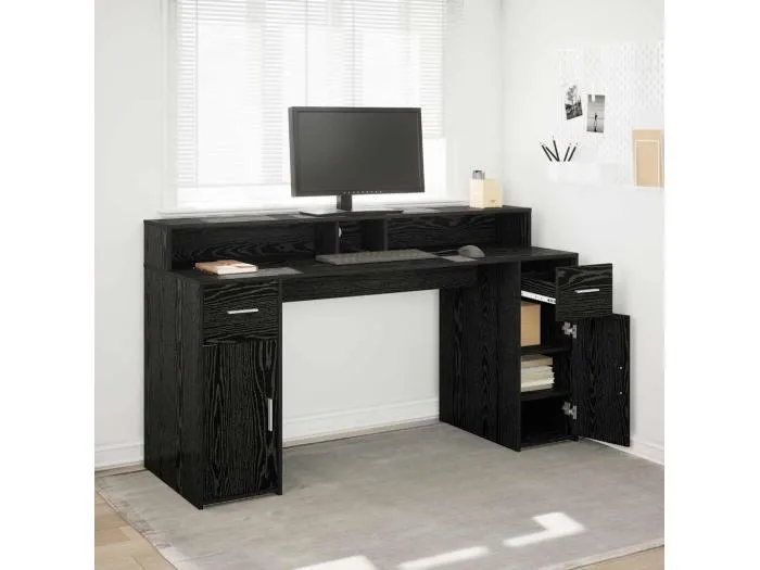 Schreibtisch Schwarze Eiche 160 x 55 x 91 cm Holzwerkstoff