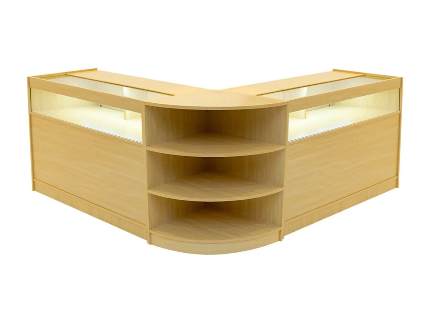 Theseus LED Verkaufstheken-Set LM60 + B1200 (2 Stück) – Ahorn