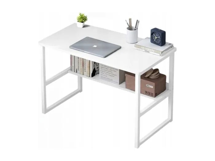 COMPUTERTISCH LOFT WEISS FÜR JUGENDLICHE MIT REGAL MODERN 100 CM