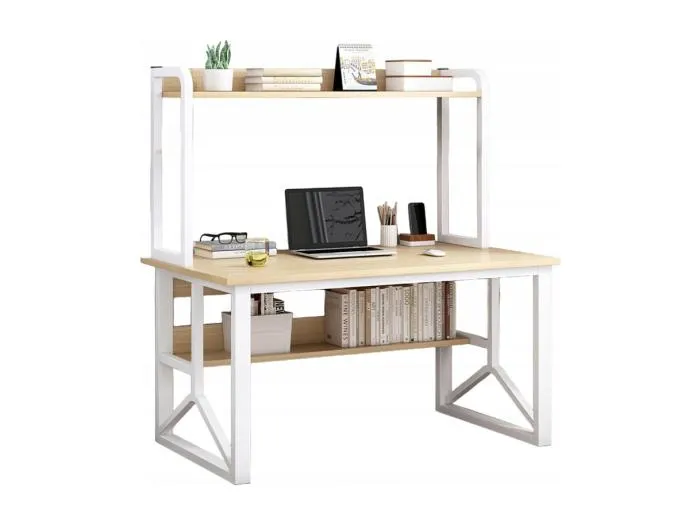 COMPUTERTISCH HELLES EICHENHOLZ LAPTOP-TISCH MODERNER LOFT-GAMING-TISCH 120 CM