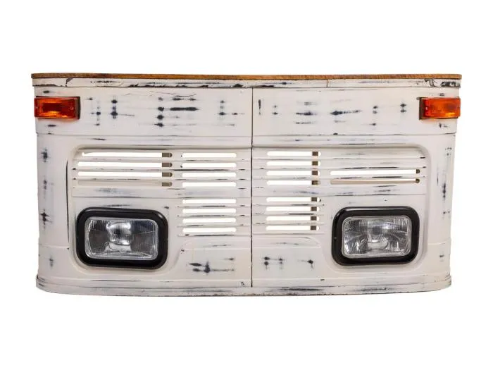 Weiß lackierter Schreibtisch aus Holz und Metall, 155x65x75h cm