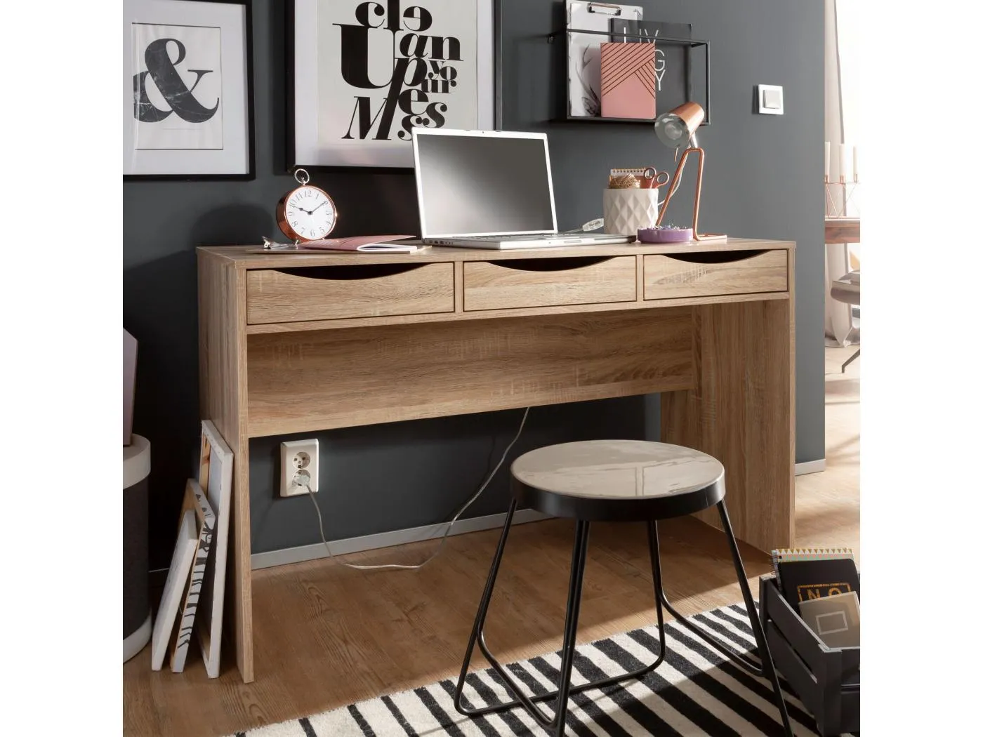 Schreibtisch MASSA 120 cm Design Bürotisch Sonoma Jugendschreibtisch