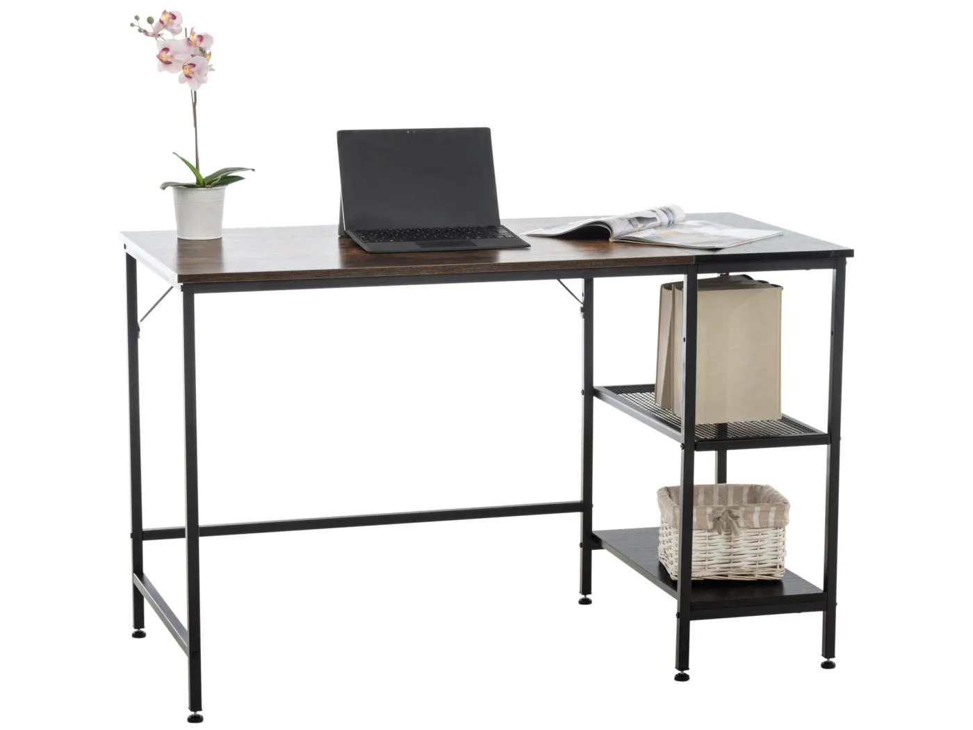 Schreibtisch - Holz - schwarz/braun - 120cm Oviedo