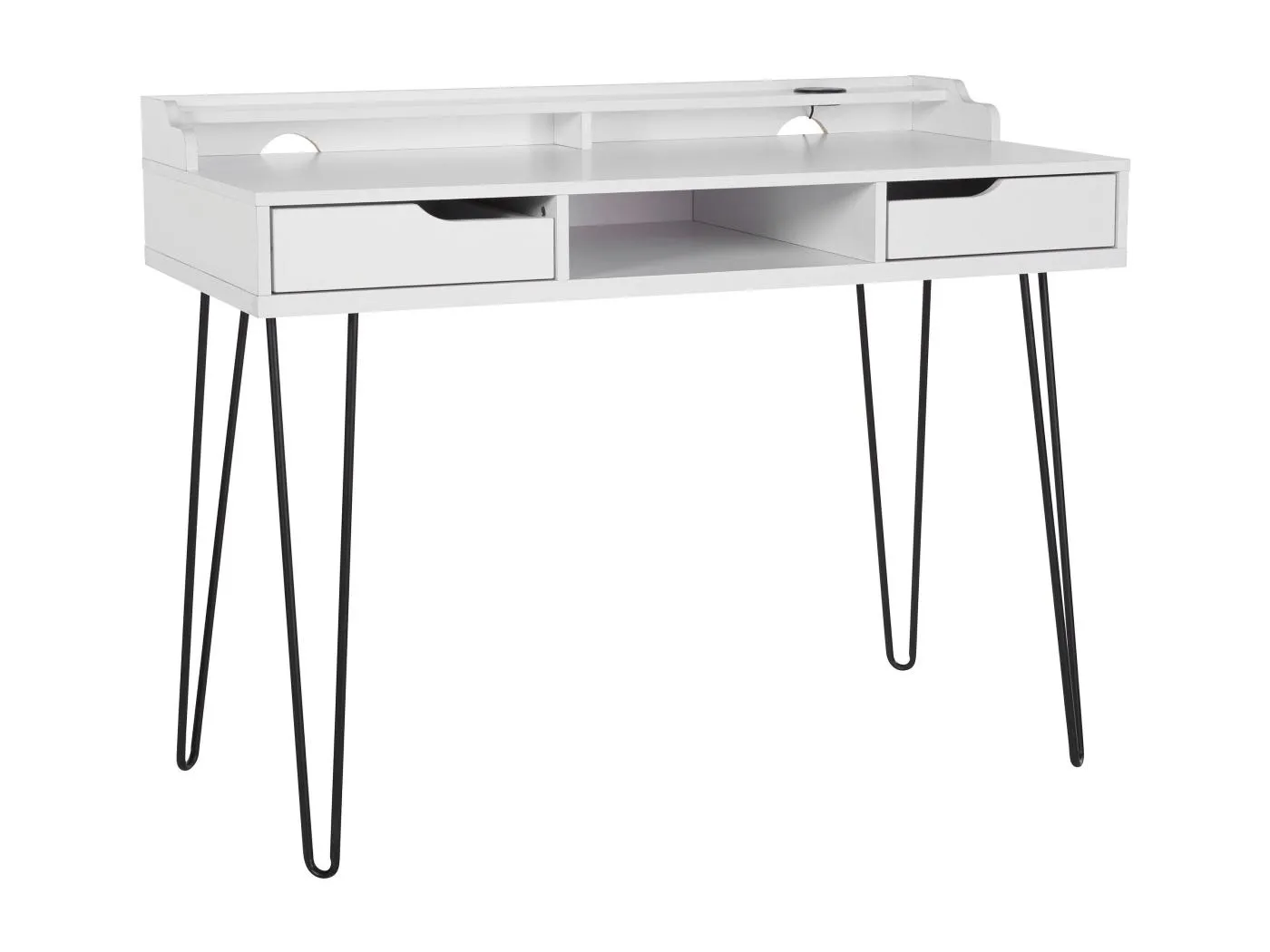 New Haven | Officedesk mit 2 Schubladen in Weiß