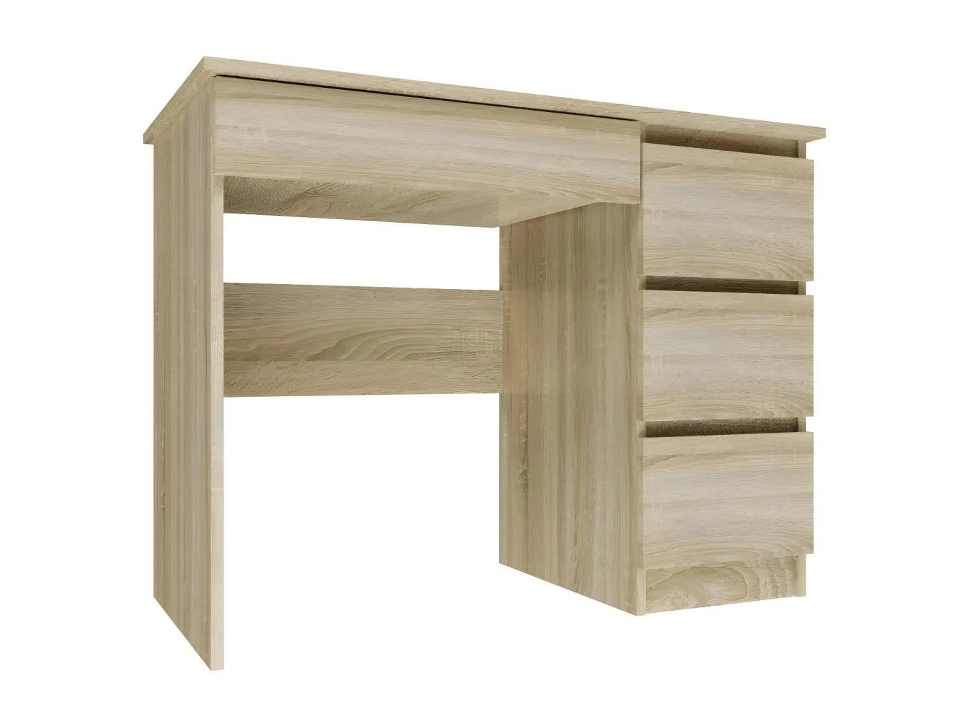CDF Schreibtisch Mijas rechts | Farbe: Eiche Sonoma | 4 Schubladen | Ideal für Büro, Arbeitszimmer, Kinder- und Jugendzimmer | Funktionaler Schreibtisch für Computer, Laptop | Einfache Montage
