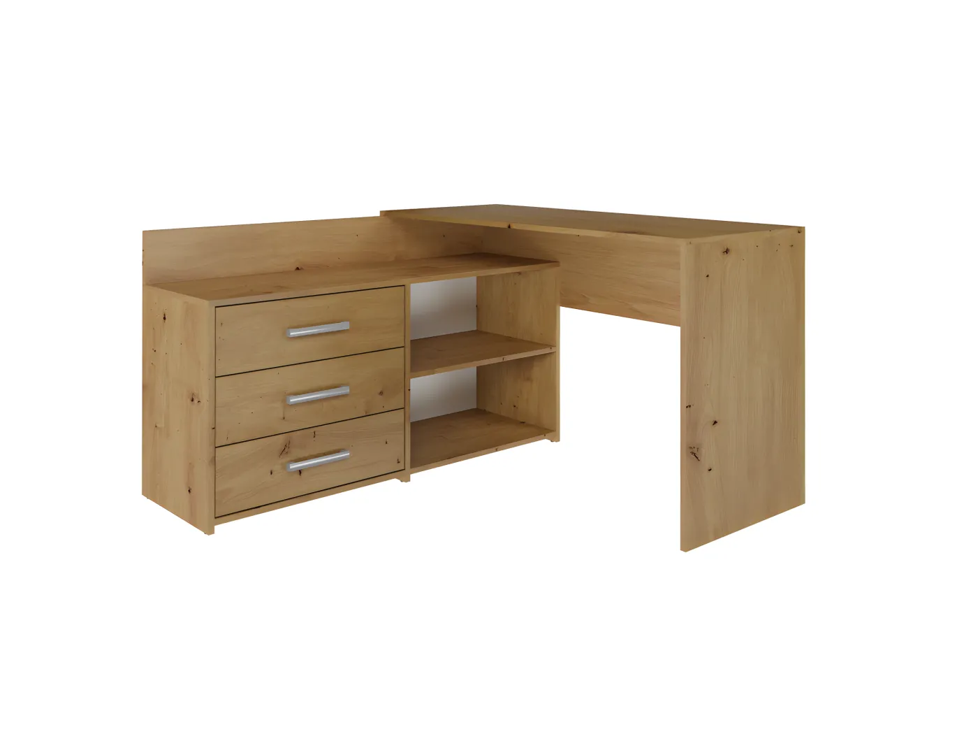 CDF Schreibtisch Dany | Farbe: Eiche Artisan | Ideal für Büro, Arbeitszimmer, Kinder- und Jugendzimmer | Funktionaler Schreibtisch für Computer, Laptop | Einfache Montage