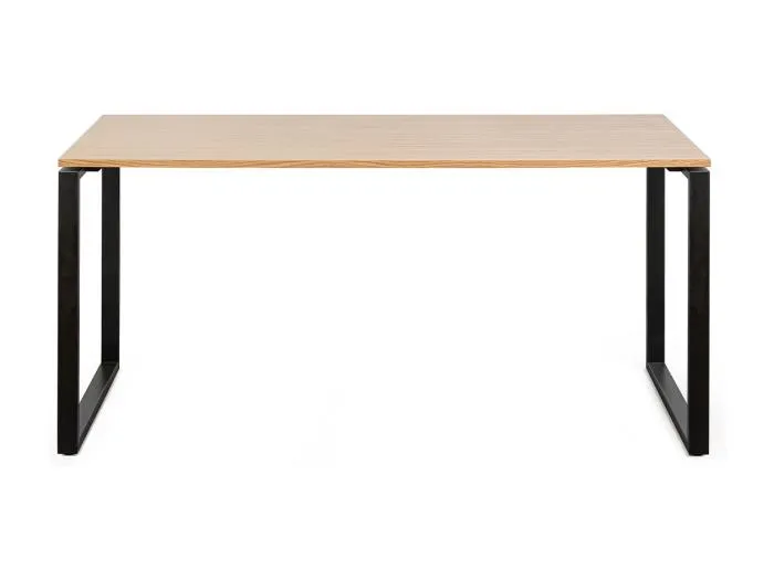 Schreibtisch Furniereiche schwarzes Metallgestell B160 cm OPAL