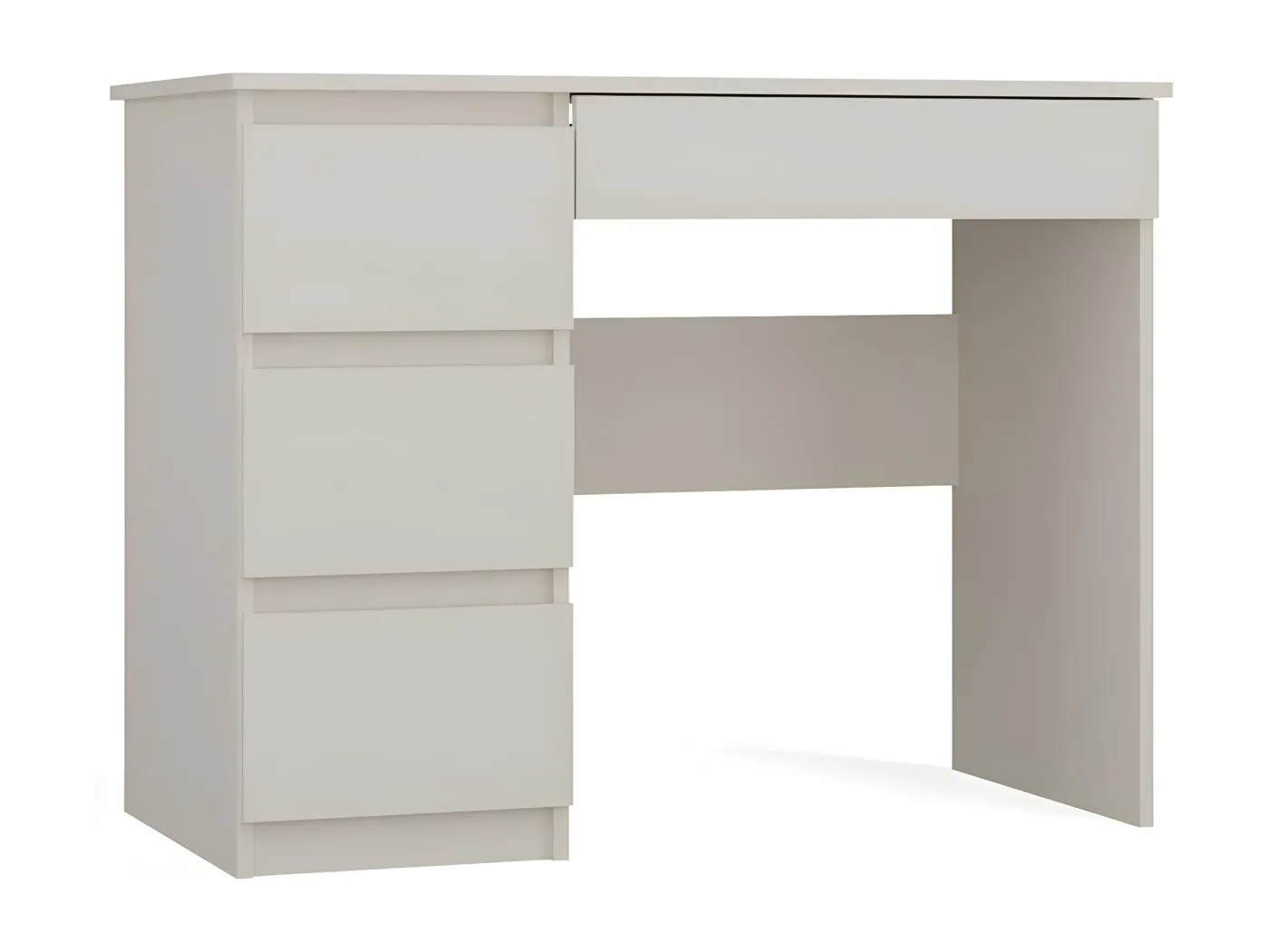 CDF Schreibtisch Mijas Links | Farbe: Beige | 4 Schubladen | Ideal für Büro, Arbeitszimmer, Kinder- und Jugendzimmer | Funktionaler Schreibtisch für Computer, Laptop | Einfache Montage