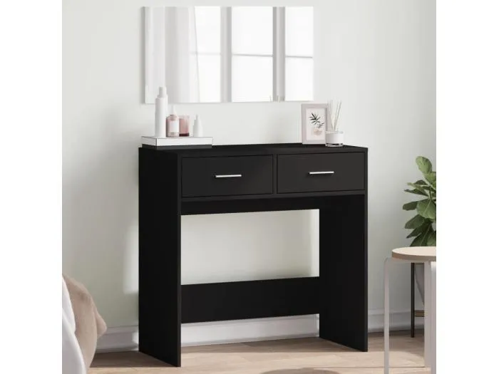 Schminktisch mit Spiegel Schwarz 80x39x80 cm