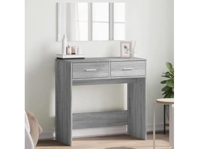 Schminktisch mit Spiegel Grau Sonoma 80x39x80 cm