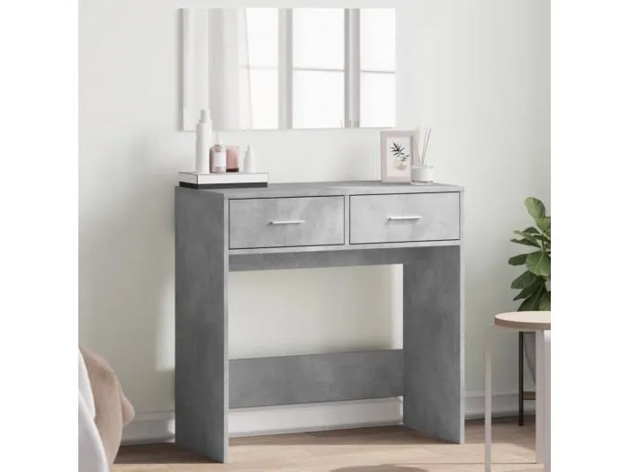 Schminktisch mit Spiegel Betongrau 80x39x80 cm