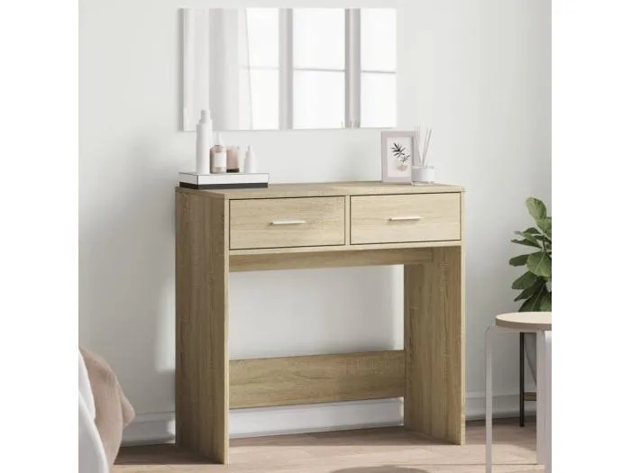 Schminktisch mit Spiegel Sonoma-Eiche 80x39x80 cm