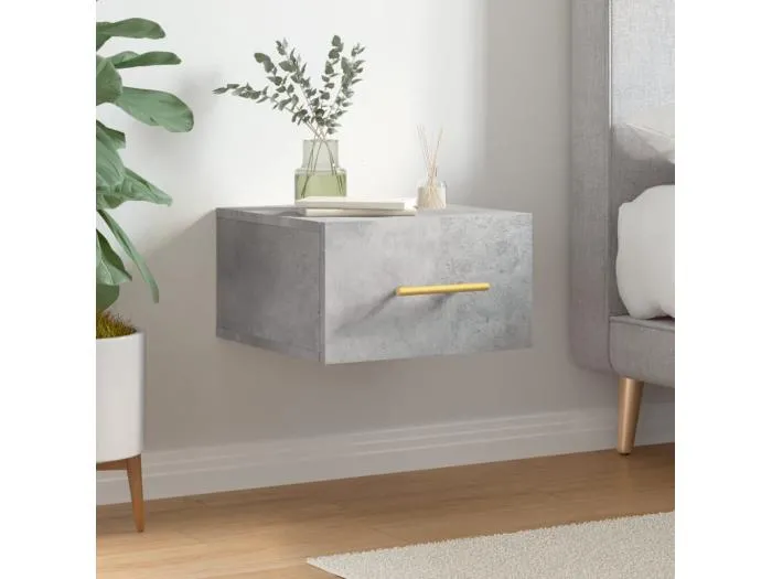 Wand-Nachttisch Betongrau Nachtschrank 35x35x20 cm -RN17839