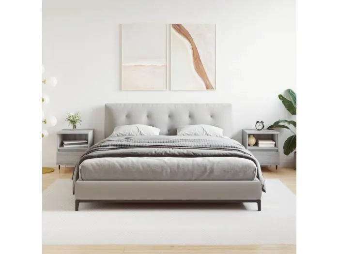 2er-Set Nachttische Nachtschrank Grau Sonoma 40x35x50 cm Holzwerkstoff -RN80536