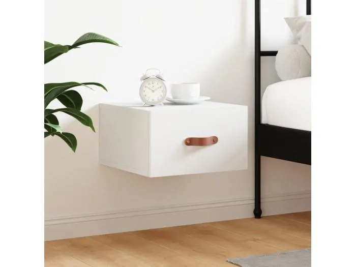 Wand-Nachttisch Nachtschrank Weiß 35x35x20 cm -RN60774