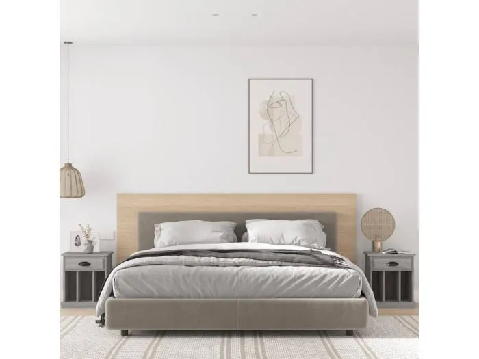 2er-Set Nachttische Nachtschrank Grau Sonoma 43x36x50 cm -RN91570